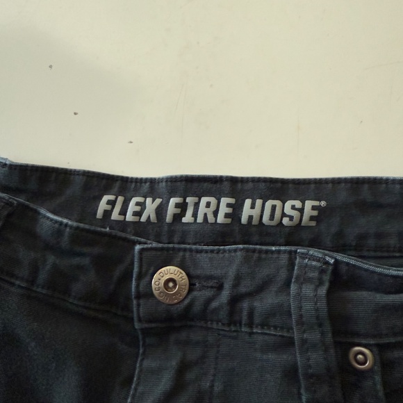 Duluth Trading Flex Fire Hose Black Denim Straight Leg Denim Jeans Mens 36 x 34 - Picture 4 of 10